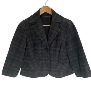 Robert Rodriguez Dark Plaid Blazer Size Petite dark academia retro chic